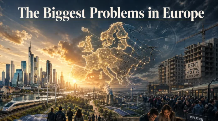 Europe stands at a crossroads of prosperity and uncertainty, where modern cities thrive even as rising costs, migration, aging populations, and political tensions reshape the continent.