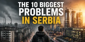 Serbia balances modernization and economic strain amid pollution and rising urban pressure in this cinematic editorial depiction of Belgrade.
