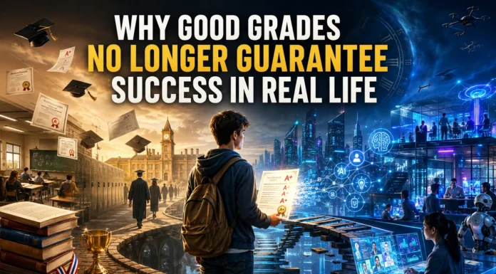 Students with excellent grades navigate the gap between traditional education and modern career opportunities shaped by technology and evolving workforce demands.