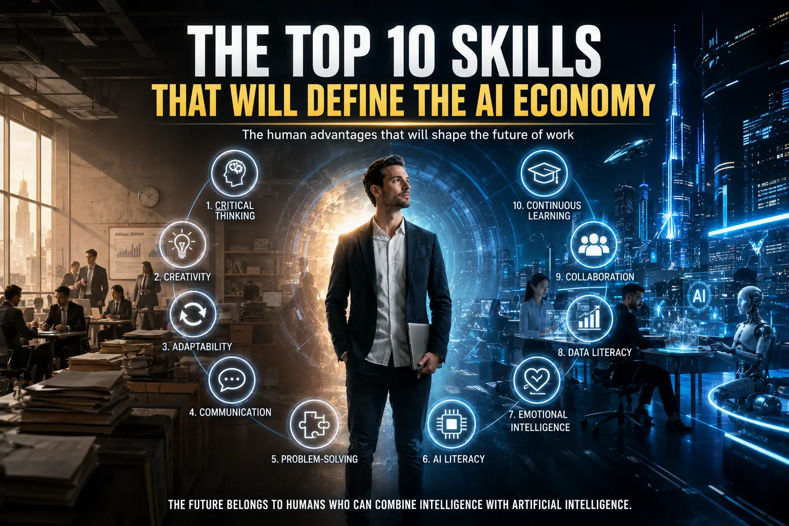 Top 10 Skills That Will Matter Most in the AI Economy Top 10 skills that will matter most in the AI economy, including critical thinking, creativity, adaptability, emotional intelligence, and future workplace skills.