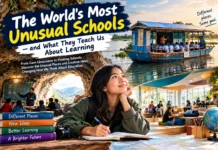 The World’s Most Unusual Schools—and What They Teach Us About Learning Unusual school environments illustrating floating classrooms, remote learning, and innovative school architecture around the world.